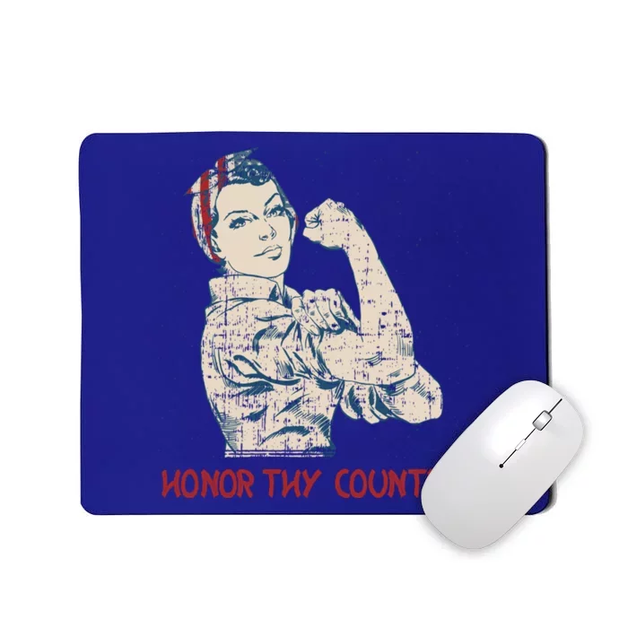 Honor Thy Country American Independence Usa Freedom Gift Mousepad