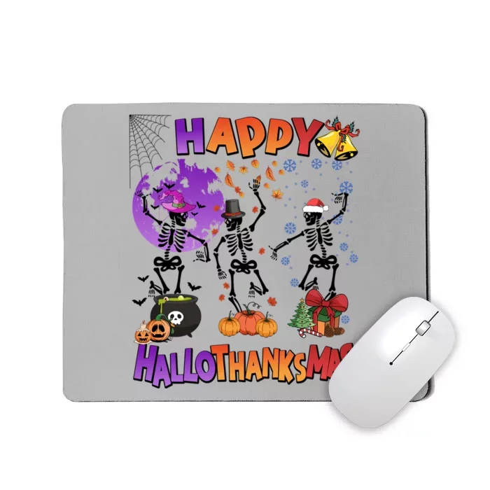 Halloween Thanksgiving Christmas Hallothanksmas Skeleton Gift Mousepad