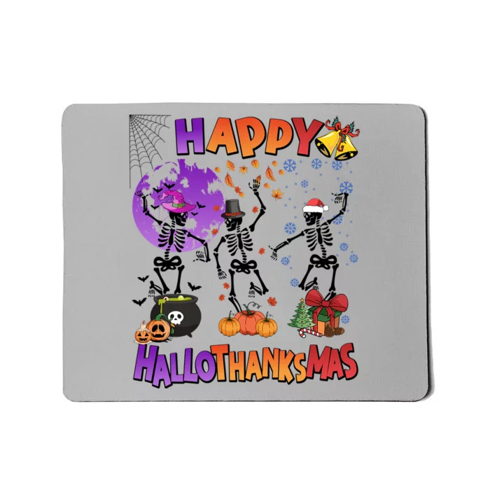 Halloween Thanksgiving Christmas Hallothanksmas Skeleton Gift Mousepad