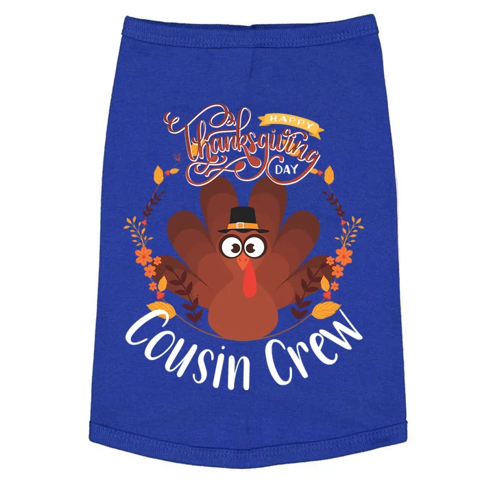 Happy Thanksgiving Cousin Crew Turkey Pajamas Gift Doggie Tank