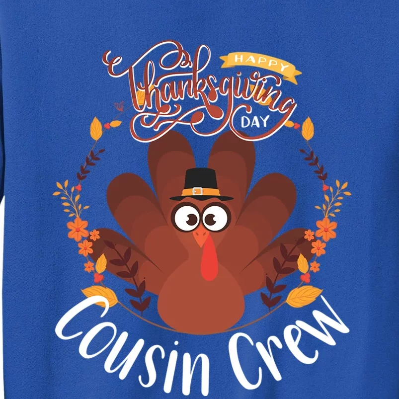 Happy Thanksgiving Cousin Crew Turkey Pajamas Gift Sweatshirt