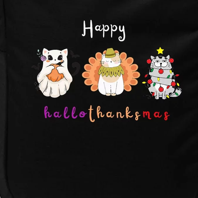 Halloween Thanksgiving Christmas Happy Hallothanksmas Cats Impact Tech Backpack