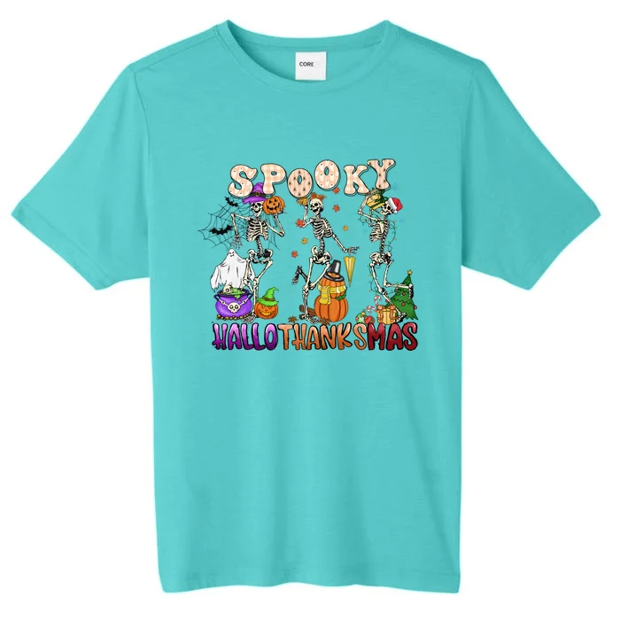 Halloween Thanksgiving Christmas Hallothanksmas Skeleton Gift ChromaSoft Performance T-Shirt