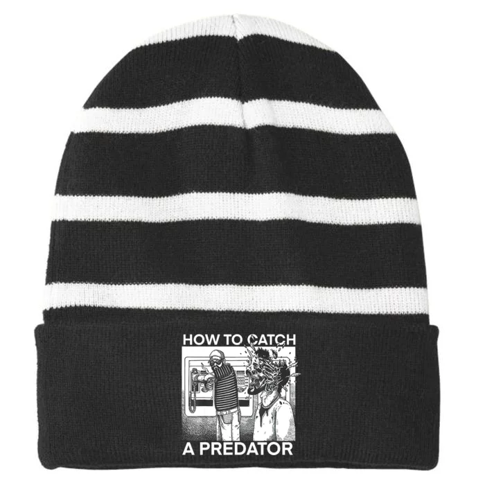 How To Catch A Predator Striped Beanie with Solid Band