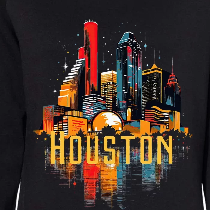 Houston Texas City Downtown Skyline Texas Hou Womens California Wash Sweatshirt