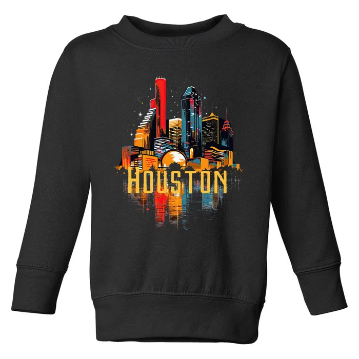 Houston Texas City Downtown Skyline Texas Hou Toddler Sweatshirt