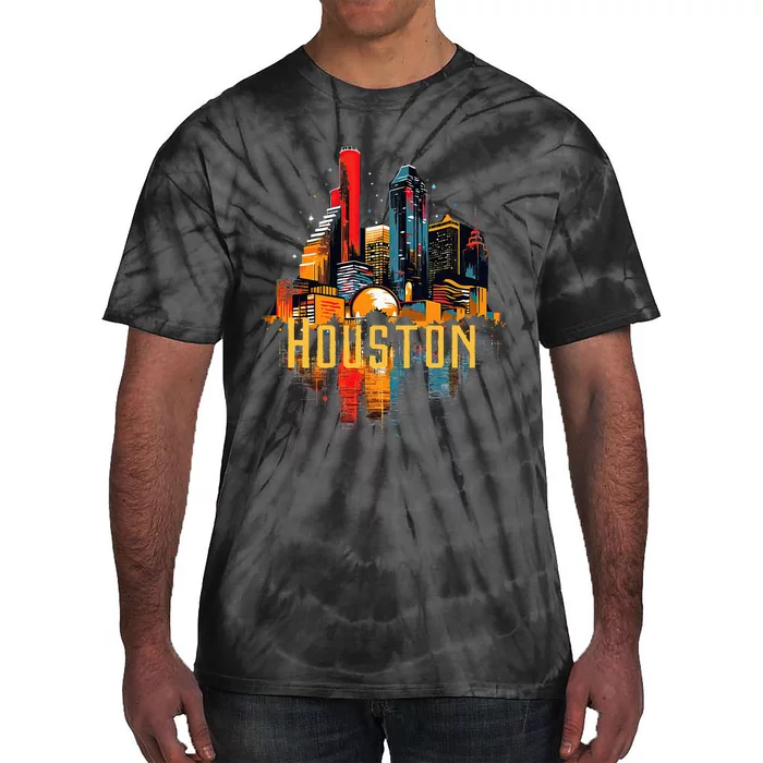 Houston Texas City Downtown Skyline Texas Hou Tie-Dye T-Shirt