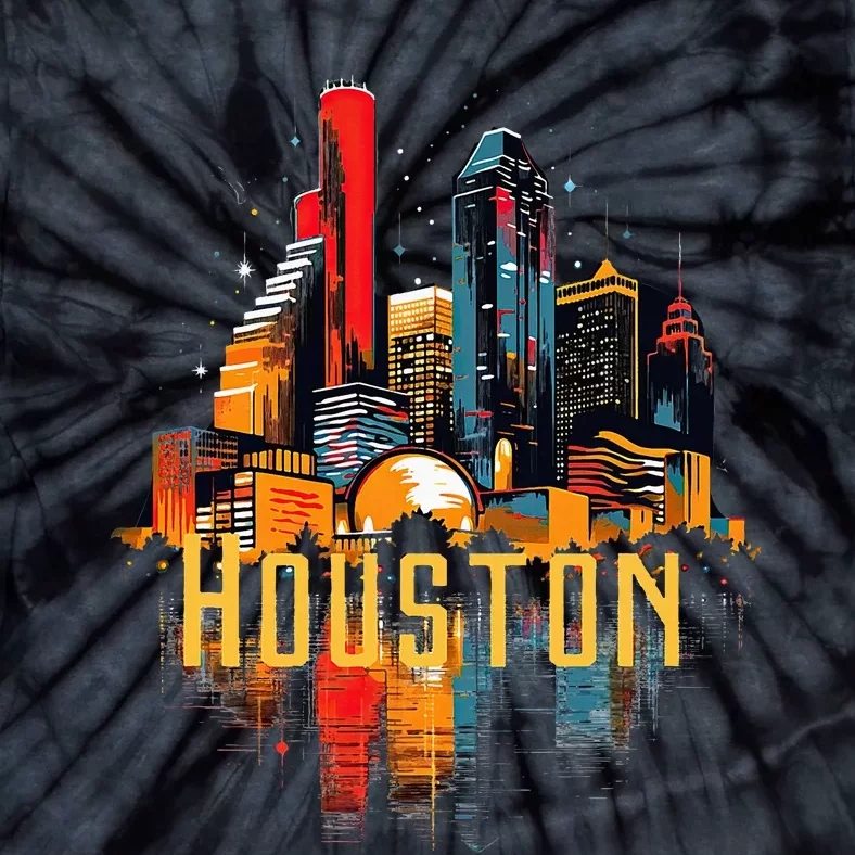 Houston Texas City Downtown Skyline Texas Hou Tie-Dye T-Shirt