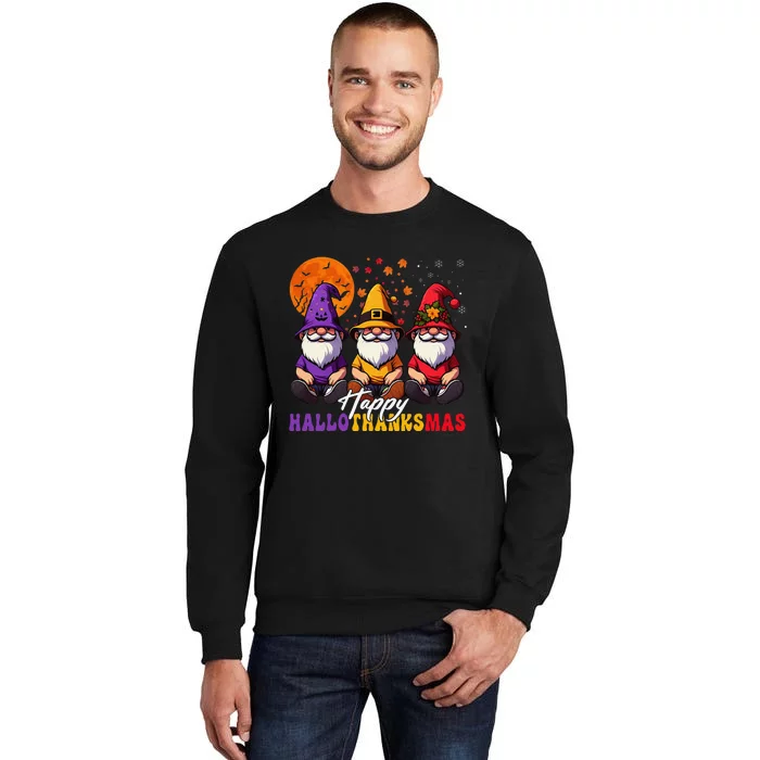 Halloween Thanksgiving Christmas Happy Hallo Thanks Mas Gnomes Sweatshirt