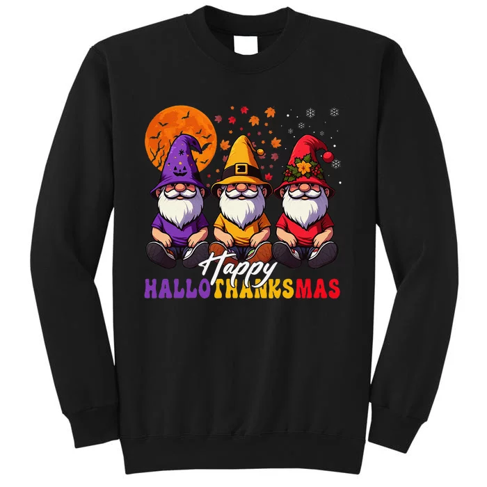 Halloween Thanksgiving Christmas Happy Hallo Thanks Mas Gnomes Sweatshirt