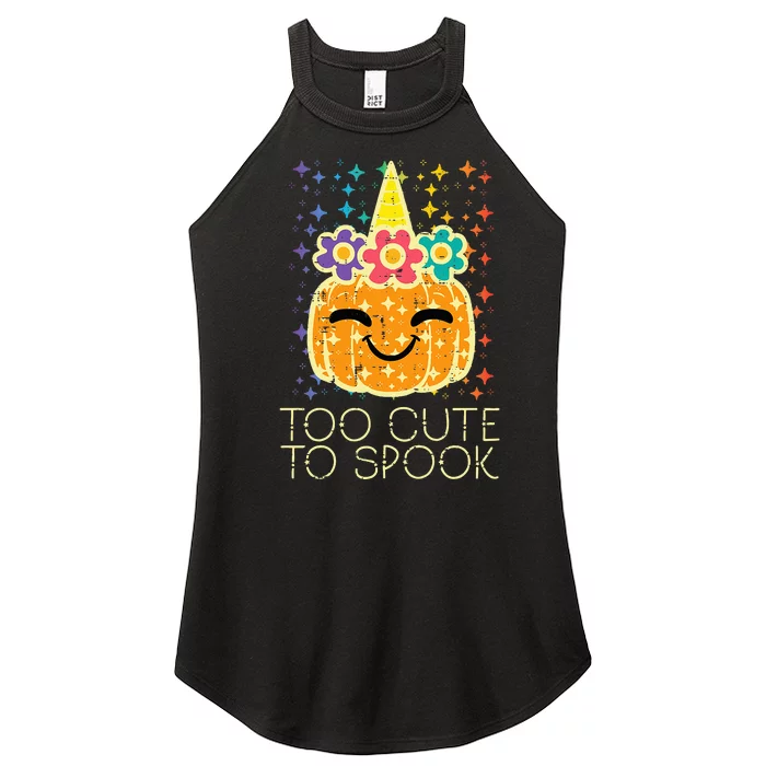 Halloween Too Cute To Spook Pumpkin Costume Women’s Perfect Tri Rocker Tank