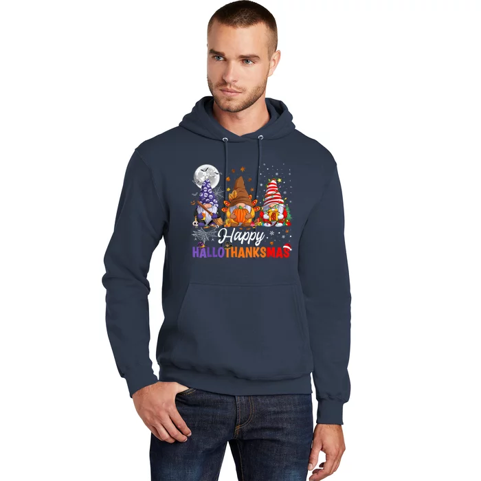 Halloween Thanksgiving Christmas Happy HalloThanksMas Gnomes Hoodie