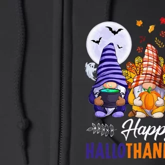 Halloween Thanksgiving Christmas Happy HalloThanksMas Gnomes Full Zip Hoodie