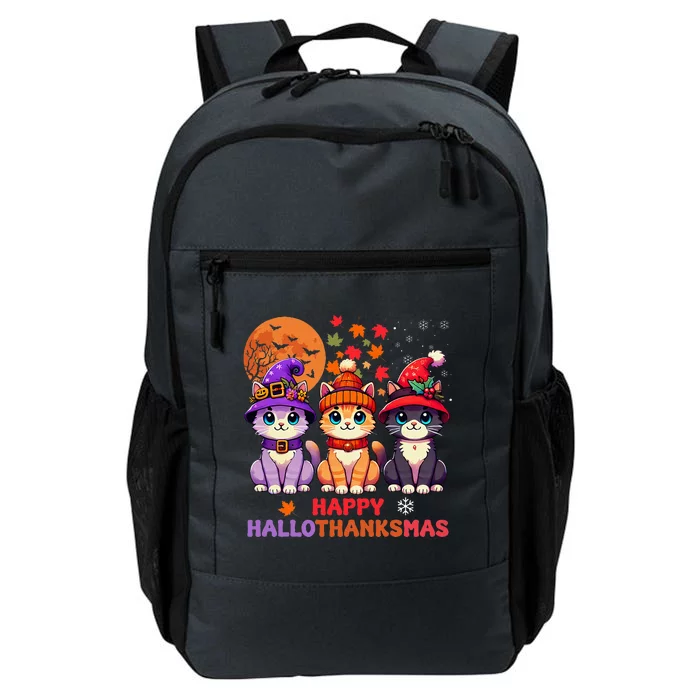 Halloween Thanksgiving Christmas Happy Hallothanksmas Cats Daily Commute Backpack