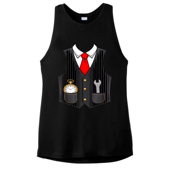 Halloween Train Conductor Costume Ladies Tri-Blend Wicking Tank