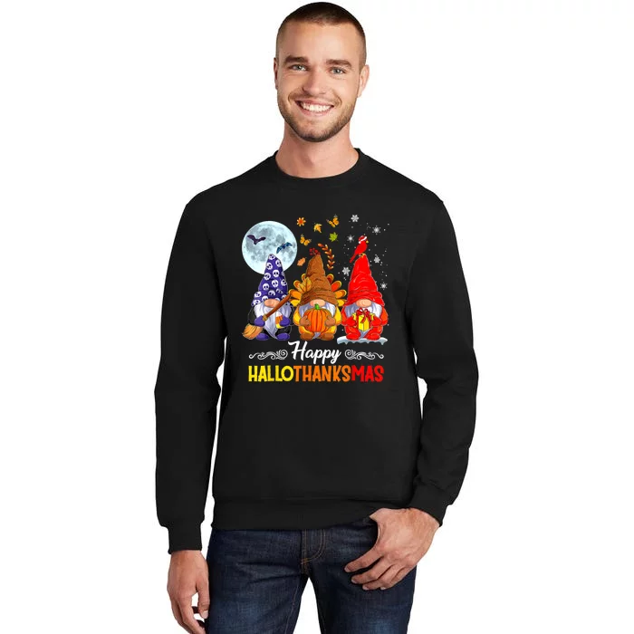 Halloween Thanksgiving Christmas Happy HalloThanksMas Gnomes Sweatshirt