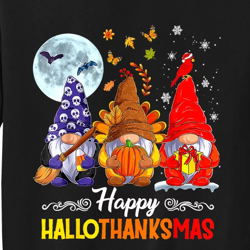 Halloween Thanksgiving Christmas Happy HalloThanksMas Gnomes Sweatshirt