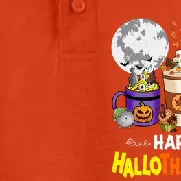 Halloween Thanksgiving Christmas Happy Hallothanksmas Coffee Cute Gift Dry Zone Grid Performance Polo