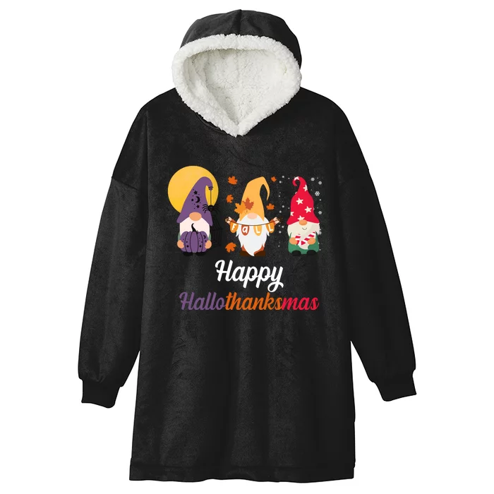 Halloween Thanksgiving Christmas Holiday Gnomes Hooded Wearable Blanket