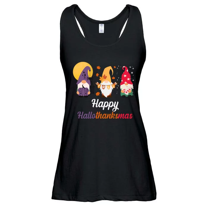 Halloween Thanksgiving Christmas Holiday Gnomes Ladies Essential Flowy Tank