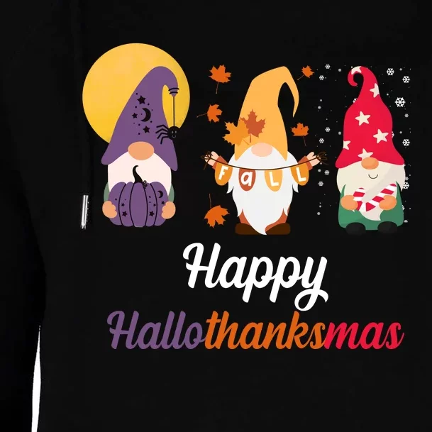 Halloween Thanksgiving Christmas Holiday Gnomes Womens Funnel Neck Pullover Hood