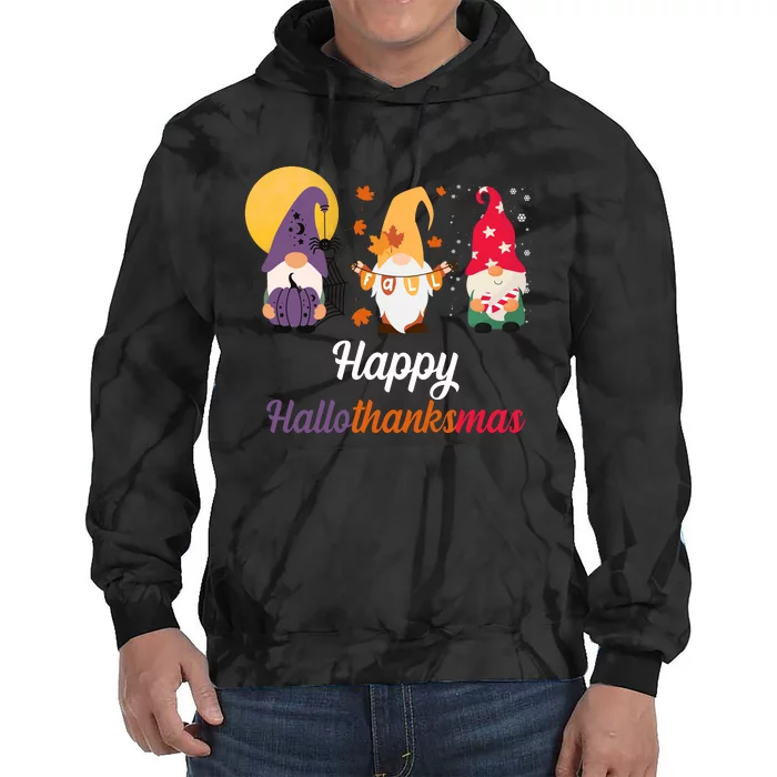 Halloween Thanksgiving Christmas Holiday Gnomes Tie Dye Hoodie