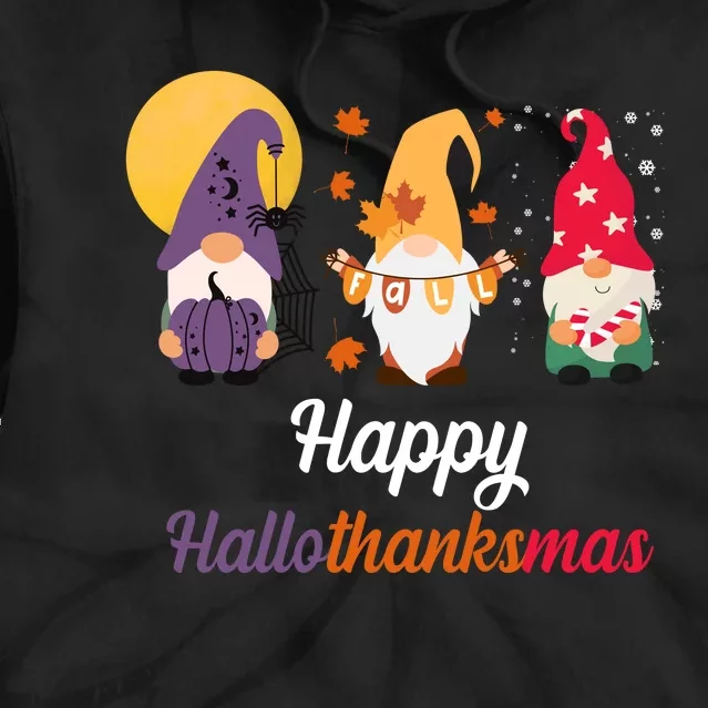 Halloween Thanksgiving Christmas Holiday Gnomes Tie Dye Hoodie