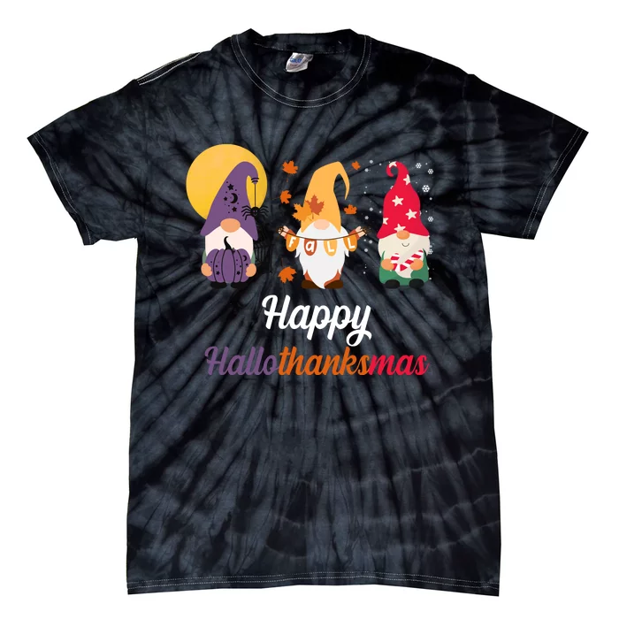 Halloween Thanksgiving Christmas Holiday Gnomes Tie-Dye T-Shirt