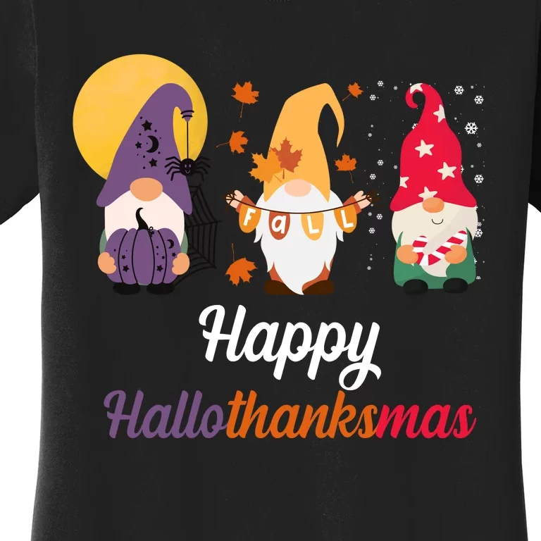 Halloween Thanksgiving Christmas Holiday Gnomes Women's T-Shirt