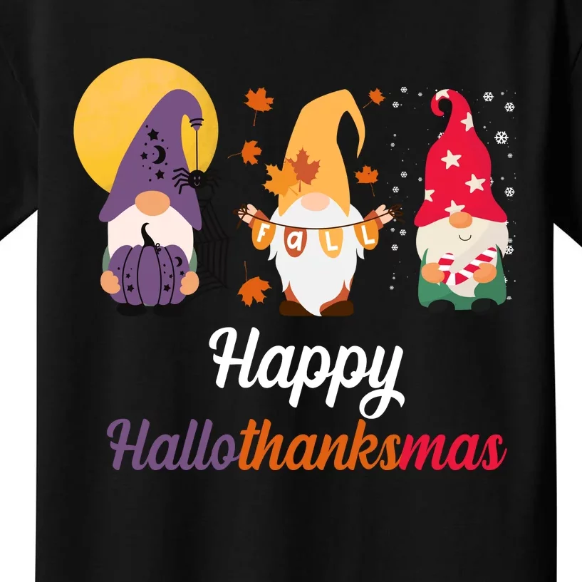 Halloween Thanksgiving Christmas Holiday Gnomes Kids T-Shirt