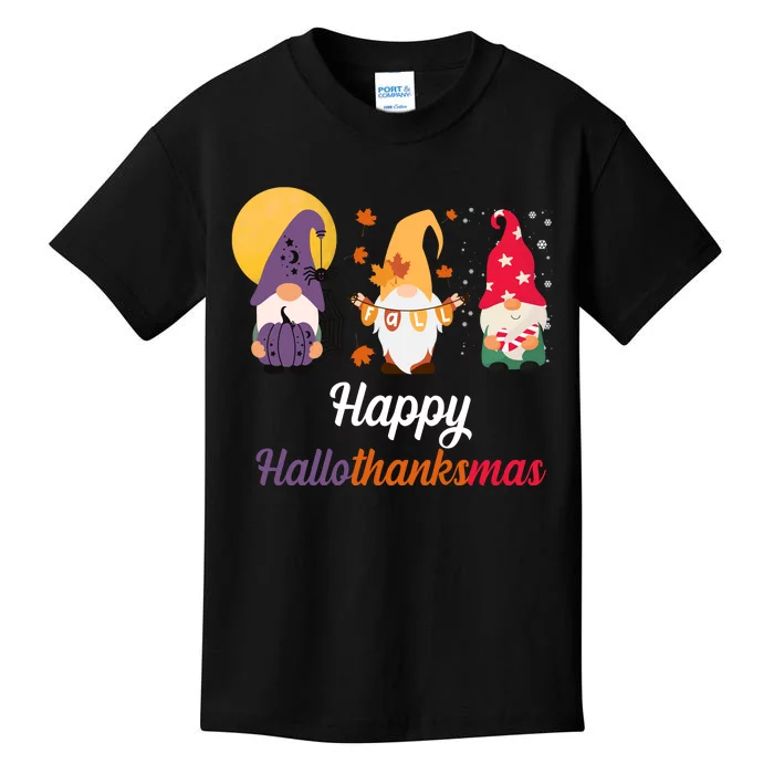 Halloween Thanksgiving Christmas Holiday Gnomes Kids T-Shirt