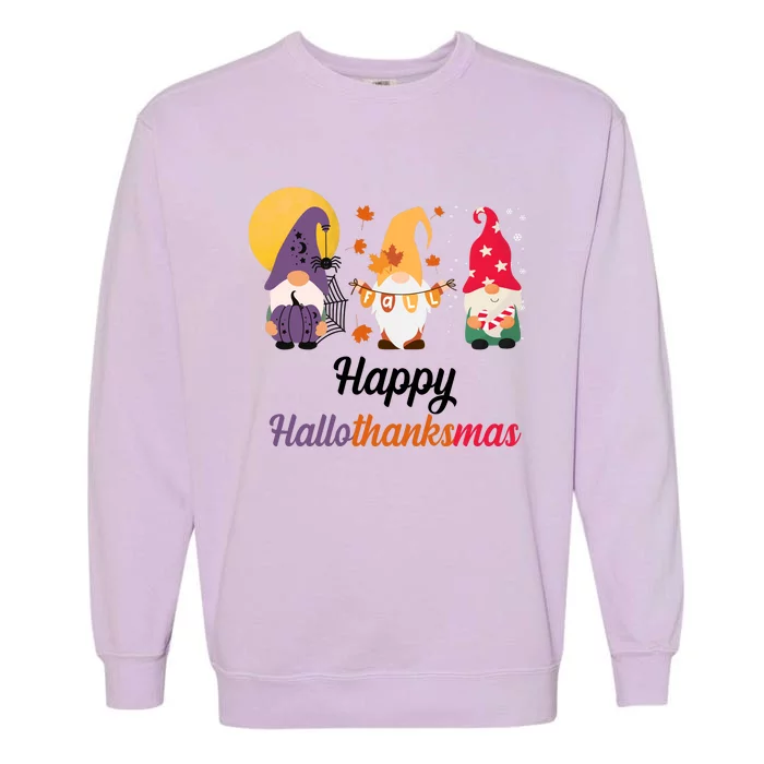 Halloween Thanksgiving Christmas Holiday Gnomes Garment-Dyed Sweatshirt