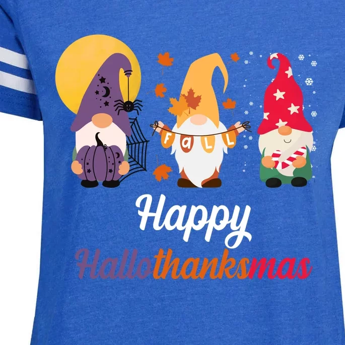 Halloween Thanksgiving Christmas Holiday Gnomes Enza Ladies Jersey Football T-Shirt