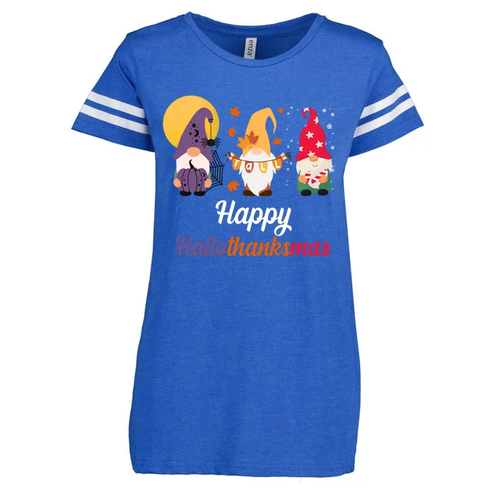 Halloween Thanksgiving Christmas Holiday Gnomes Enza Ladies Jersey Football T-Shirt