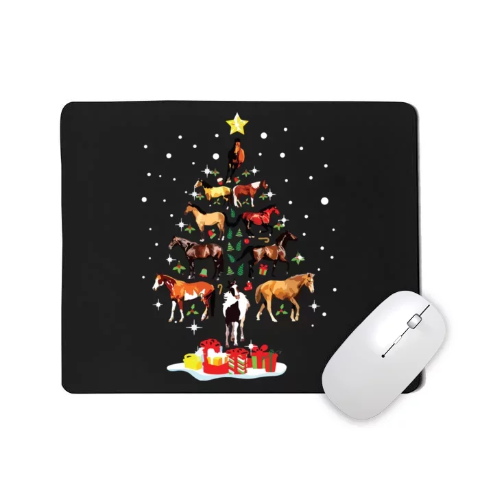 Horse Tree Christmas Horses Xmas Gifts Mousepad