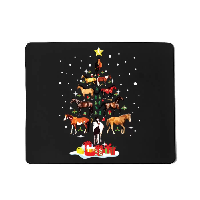 Horse Tree Christmas Horses Xmas Gifts Mousepad