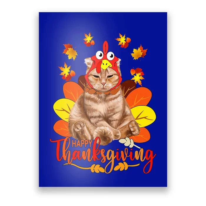 Happy Thanksgiving  Cat Turkey Christmas Day Poster