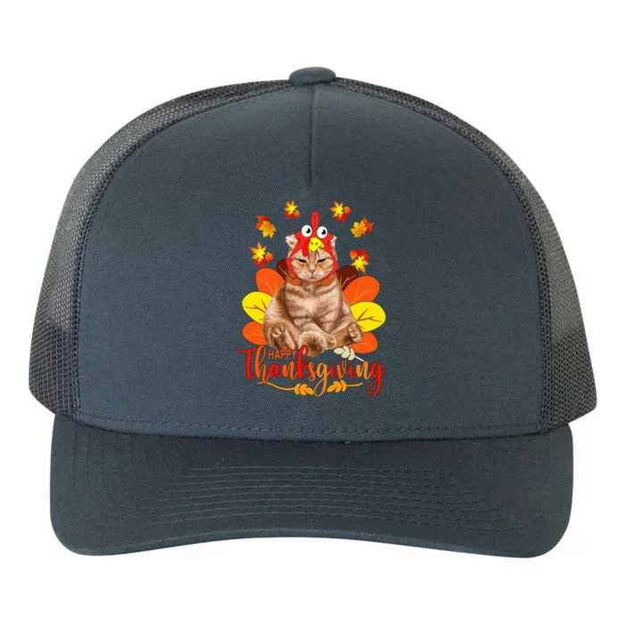 Happy Thanksgiving  Cat Turkey Christmas Day Yupoong Adult 5-Panel Trucker Hat