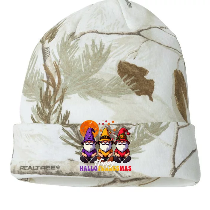 Halloween Thanksgiving Christmas Happy Hallothanksmas Gnomes Kati - 12in Camo Beanie