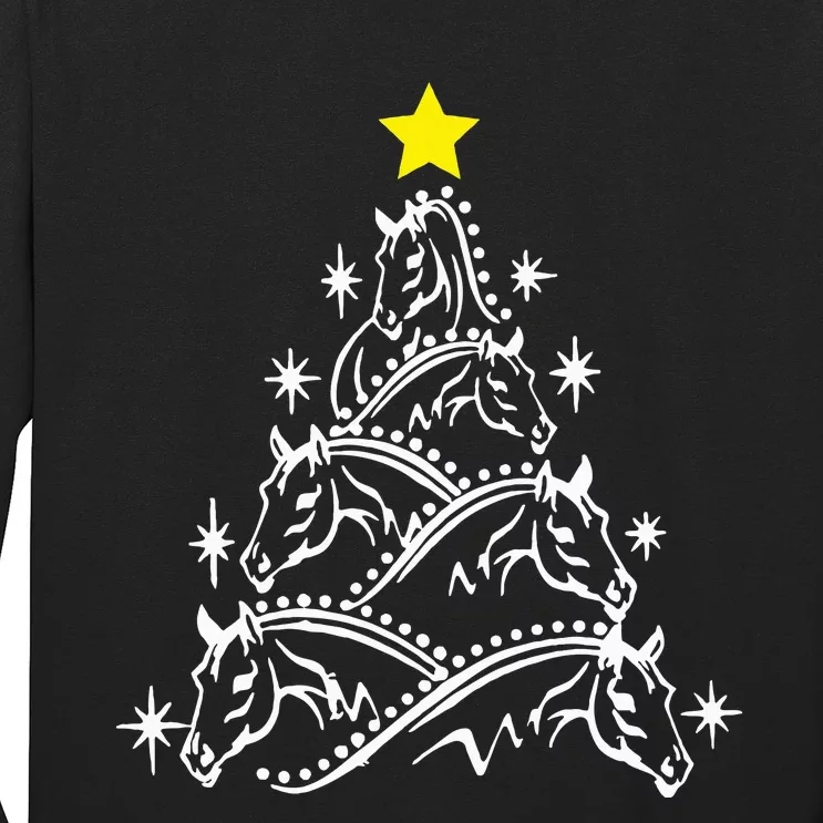 Horse Tree Christmas Horses Xmas Gifts Long Sleeve Shirt