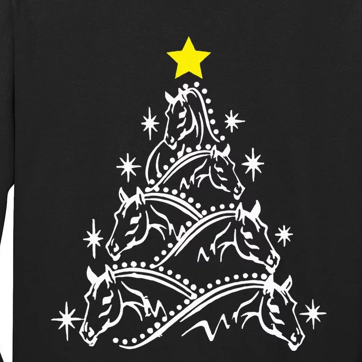 Horse Tree Christmas Horses Xmas Gifts Tall Long Sleeve T-Shirt