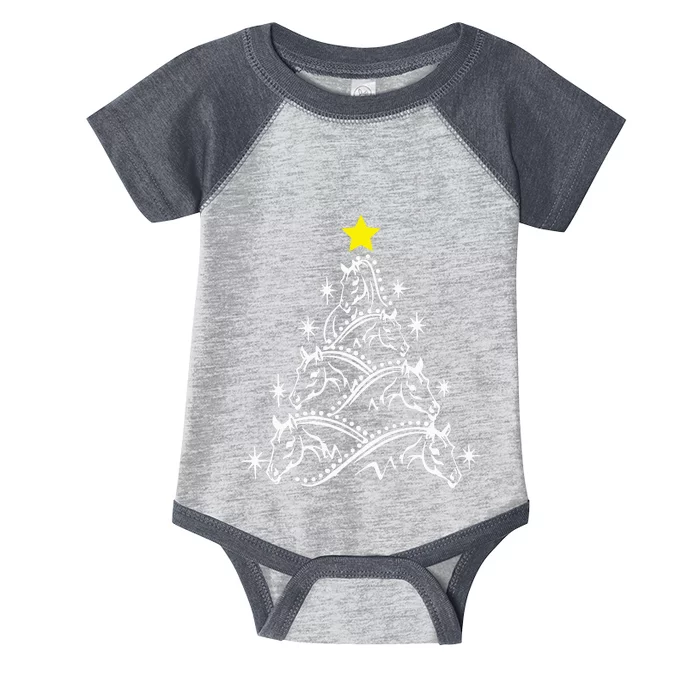 Horse Tree Christmas Horses Xmas Gifts Infant Baby Jersey Bodysuit