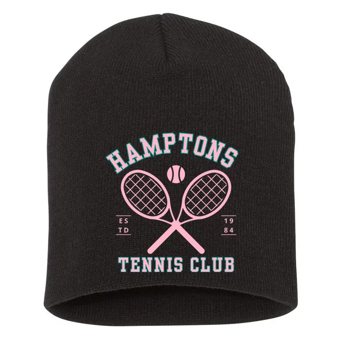 Hamptons Tennis Club Athletics California Racquet Prep Pink Short Acrylic Beanie