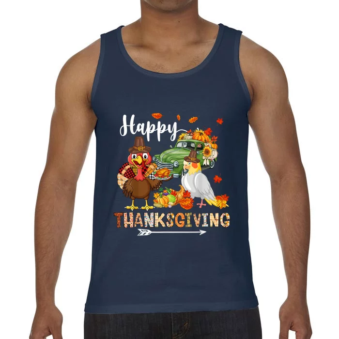 Happy Thanksgiving Cockatiel Turkey Pickup Truck Pumpkins Comfort Colors® Tank Top