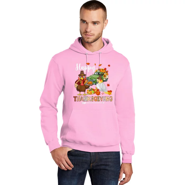 Happy Thanksgiving Cockatiel Turkey Pickup Truck Pumpkins Hoodie