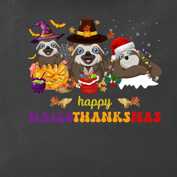 Halloween Thanksgiving Christmas Happy Hallothanksmas Sloths Zip Tote Bag