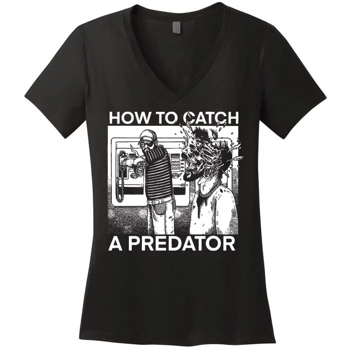 How To Catch A Predator Leon Gary Plauche Women's V-Neck T-Shirt