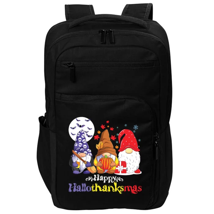 Halloween Thanksgiving Christmas Happy Hallothanksmas Gnomes Impact Tech Backpack