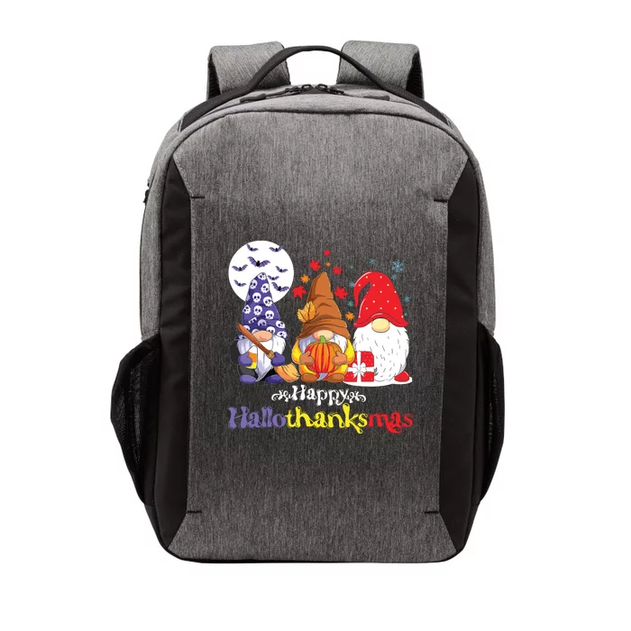 Halloween Thanksgiving Christmas Happy Hallothanksmas Gnomes Vector Backpack