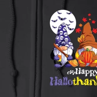 Halloween Thanksgiving Christmas Happy Halvlothanksmas Gnomes Full Zip Hoodie